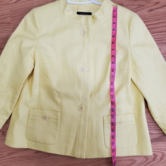 TALBOTS women blazer size 10P yellow 100% linen - Picture 14 of 16